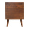 Brass Inlay Chevron Bedside with 3 Drawers Sleeping Artisan Furniture 