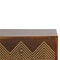 Brass Inlay Chevron Bedside with 3 Drawers Sleeping Artisan Furniture 