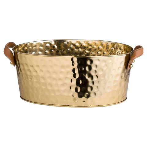 Brass Large Leather Handled Champagne Cooler Dining Hill Interiors 