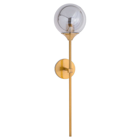 Brass Smoked Glass Globe Wall Pendant Lighting Hill Interiors 