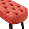 Brick Red Cotton Velvet Deep Button Bench Living Artisan Furniture 