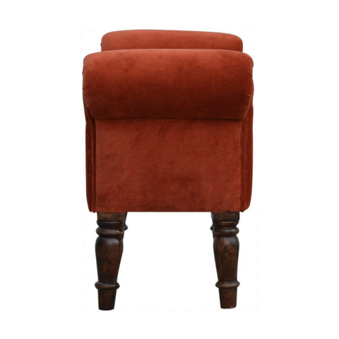 Brick Red Velvet Bench Living Artisan Furniture 