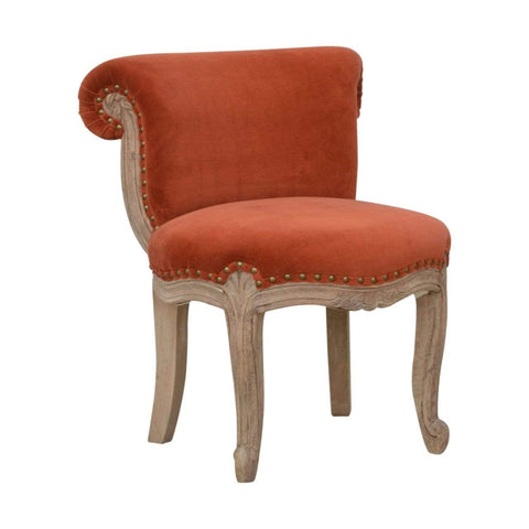 Brick Red Velvet Studded Chair Living Artisan Furniture 