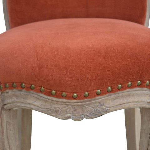 Brick Red Velvet Studded Chair Living Artisan Furniture 