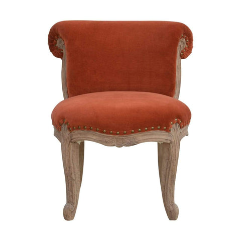 Brick Red Velvet Studded Chair Living Artisan Furniture 