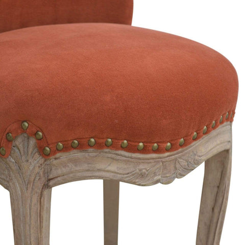 Brick Red Velvet Studded Chair Living Artisan Furniture 