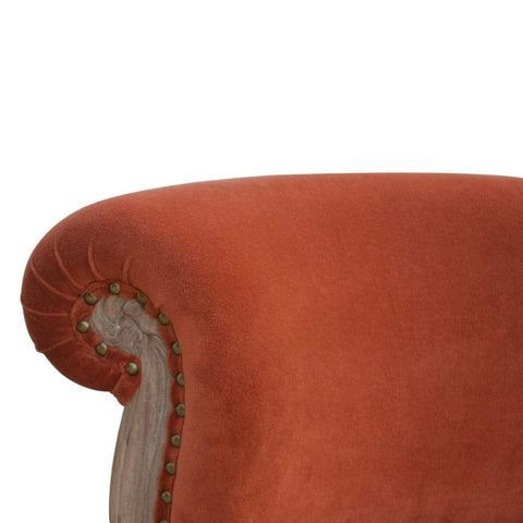 Brick Red Velvet Studded Chair Living Artisan Furniture 