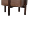 Brown Leather Footstool with Solid Wood Legs Living Artisan Furniture 