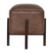 Brown Leather Footstool with Solid Wood Legs Living Artisan Furniture 
