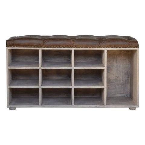 Buffalo Hide Acid Wash Shoe Cabinet Living Artisan Furniture 