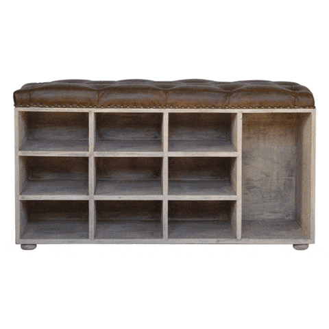 Buffalo Hide Acid Wash Shoe Cabinet Living Artisan Furniture 