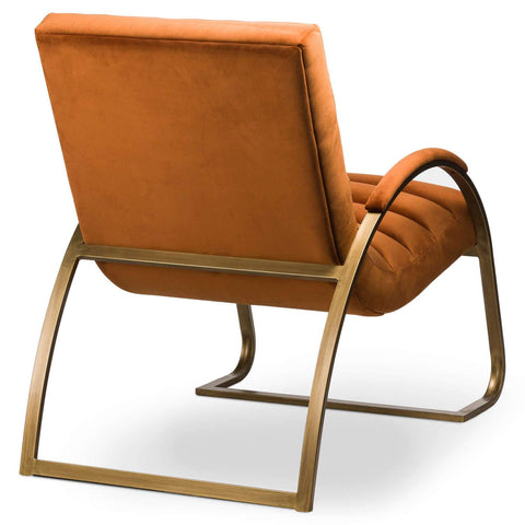 Burnt Orange And Brass Ribbed Ark Chair Living Hill Interiors 