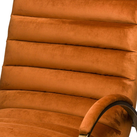 Burnt Orange And Brass Ribbed Ark Chair Living Hill Interiors 