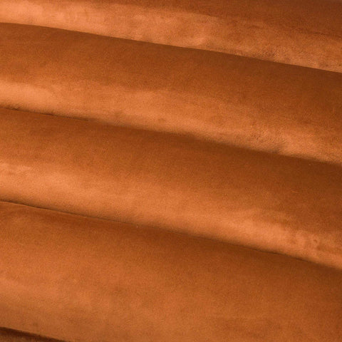 Burnt Orange And Brass Ribbed Footstool Living Hill Interiors 