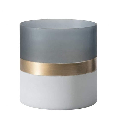 Buxted Votive Frosted White Grey Gold (2pk) Accessories Regency Studio 
