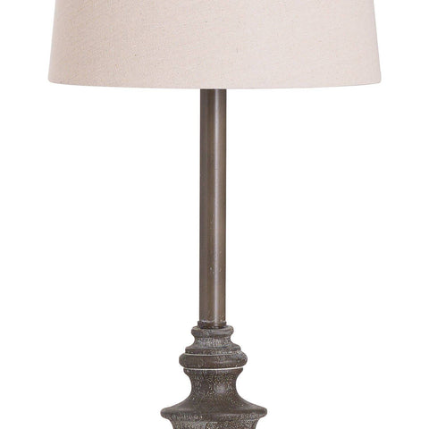 Calven Grey Base Table Lamp With Natural Shade Lighting Hill Interiors 