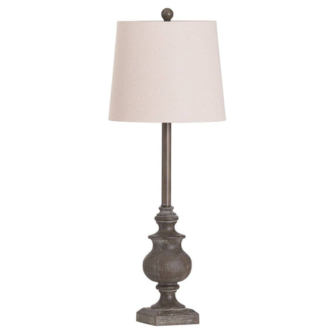 Calven Grey Base Table Lamp With Natural Shade Lighting Hill Interiors 