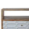 Capsule Carved Bedside with Open Slot Sleeping Artisan Furniture 