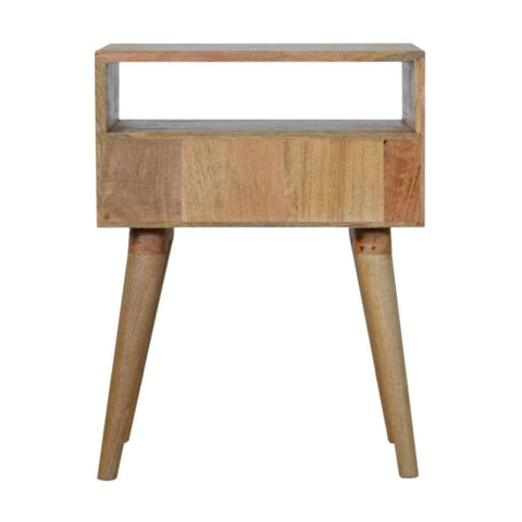 Capsule Carved Bedside with Open Slot Sleeping Artisan Furniture 