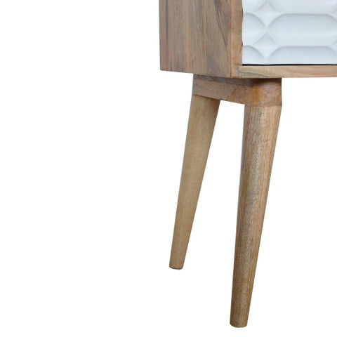 Capsule Carved Bedside with Open Slot Sleeping Artisan Furniture 