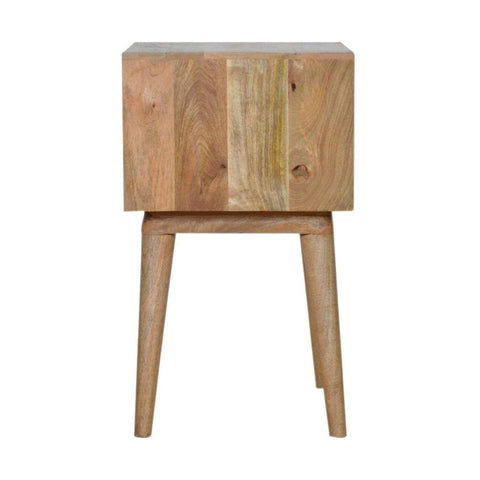 Capsule Carved Bedside with Open Slot Sleeping Artisan Furniture 