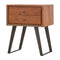 Caramel Bedside with Iron Legs Sleeping Artisan Furniture 