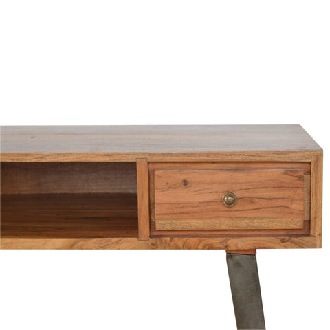 Caramel Writing Desk with Iron Legs Living Artisan Furniture 