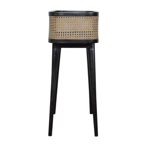 Carbon Black Rattan Tray Table Accessories Artisan Furniture 