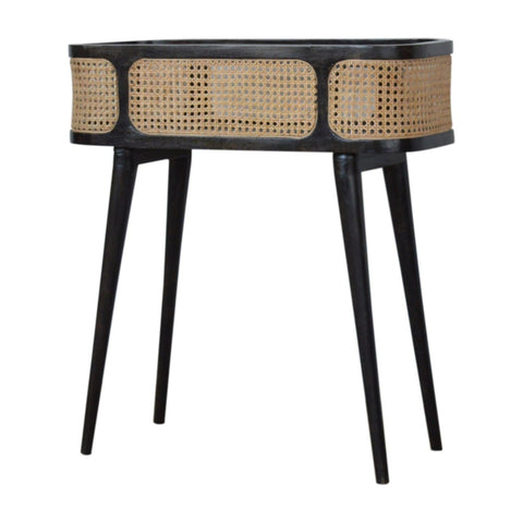 Carbon Black Rattan Tray Table Accessories Artisan Furniture 