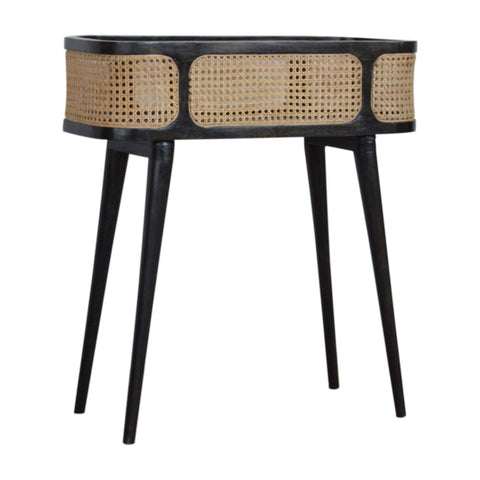 Carbon Black Rattan Tray Table Accessories Artisan Furniture 
