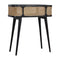 Carbon Black Rattan Tray Table Accessories Artisan Furniture 