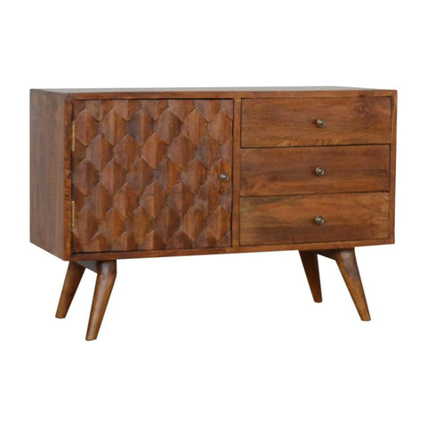 Carved Chestnut Storage Cabinet Living Artisan Furniture 