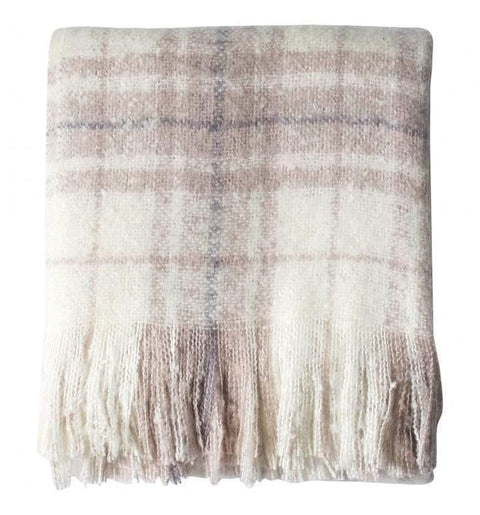 Check Faux Mohair Throw Heather Accessories Regency Studio 