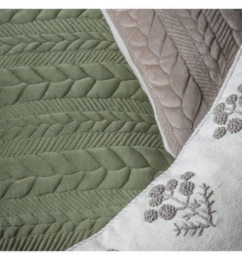 Chenille Embroidered Cushion Sage Accessories Regency Studio 