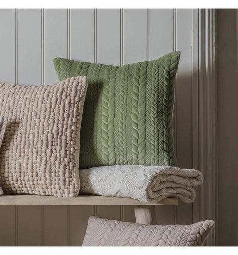 Chenille Embroidered Cushion Sage Accessories Regency Studio 