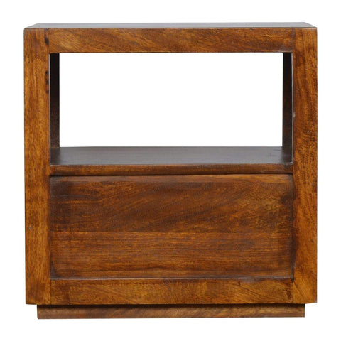 Chestnut Bedside with Gold Bar Sleeping Artisan Furniture 