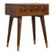 Chestnut Brass Inlay Cut Out Bedside Sleeping Artisan Furniture 