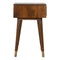 Chestnut Brass Inlay Cut Out Bedside Sleeping Artisan Furniture 