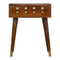Chestnut Brass Inlay Cut Out Bedside Sleeping Artisan Furniture 