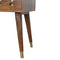 Chestnut Brass Inlay Cut Out Bedside Sleeping Artisan Furniture 