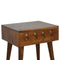 Chestnut Brass Inlay Cut Out Bedside Sleeping Artisan Furniture 