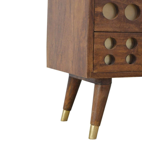 Chestnut Brass Inlay Cut Out Media Unit Living Artisan Furniture 