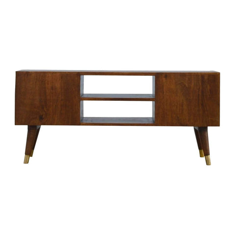 Chestnut Brass Inlay Cut Out Media Unit Living Artisan Furniture 