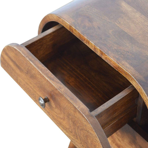 Chestnut Circular Bedside Sleeping Artisan Furniture 