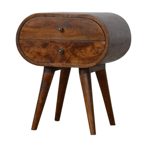 Chestnut Circular Bedside Sleeping Artisan Furniture 