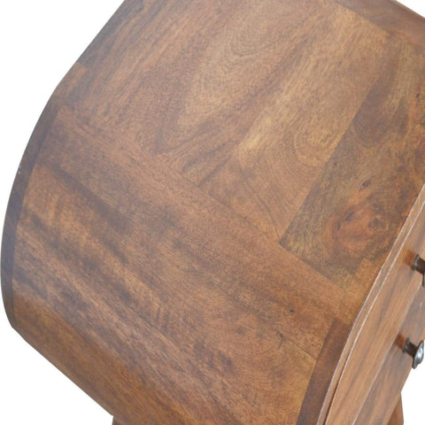 Chestnut Circular Bedside Sleeping Artisan Furniture 