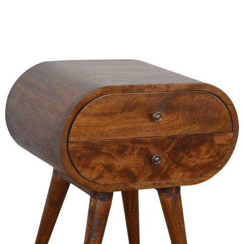 Chestnut Circular Bedside Sleeping Artisan Furniture 