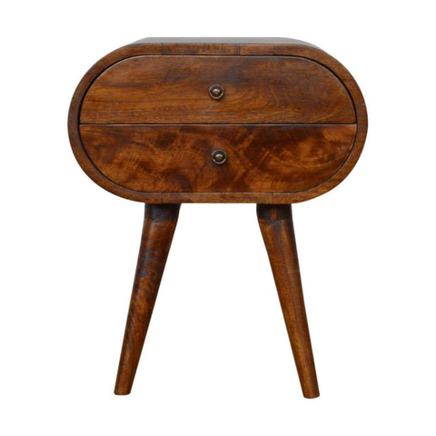 Chestnut Circular Bedside Sleeping Artisan Furniture 