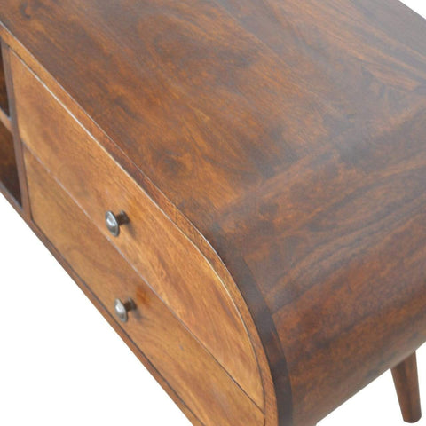 Chestnut Circular Media Unit Living Artisan Furniture 