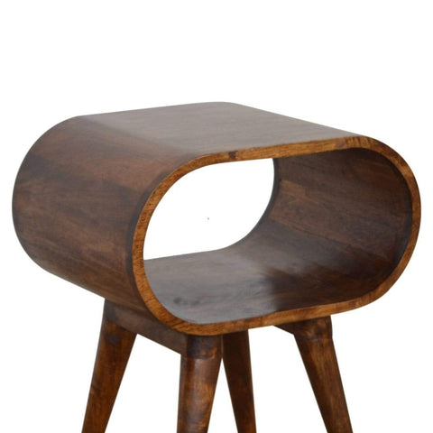 Chestnut Circular Open Bedside Sleeping Artisan Furniture 